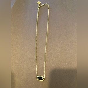 Kendra Scott Like New Black Onyx Stone necklace. Gold chain.